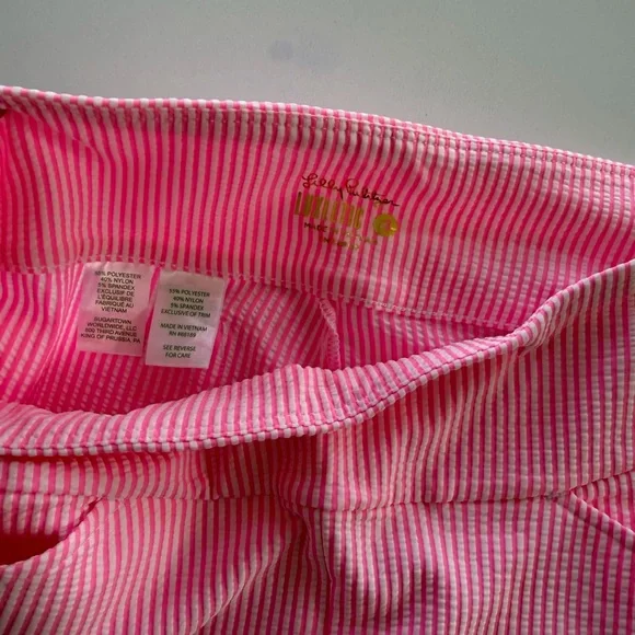 Lilly Pulitzer Bright Pink & White Striped Pants - Picture 3 of 4